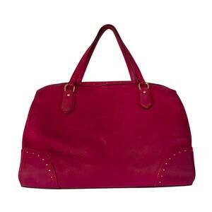 Y2K Coach Bag F1320-26434 Magenta East West Convertible Satchel Top Handle Suede